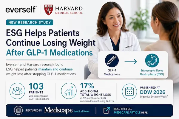 Infografía de Everself y Harvard que muestra cómo la ESG ayuda a mantener la pérdida de peso después de dejar los medicamentos GLP-1
