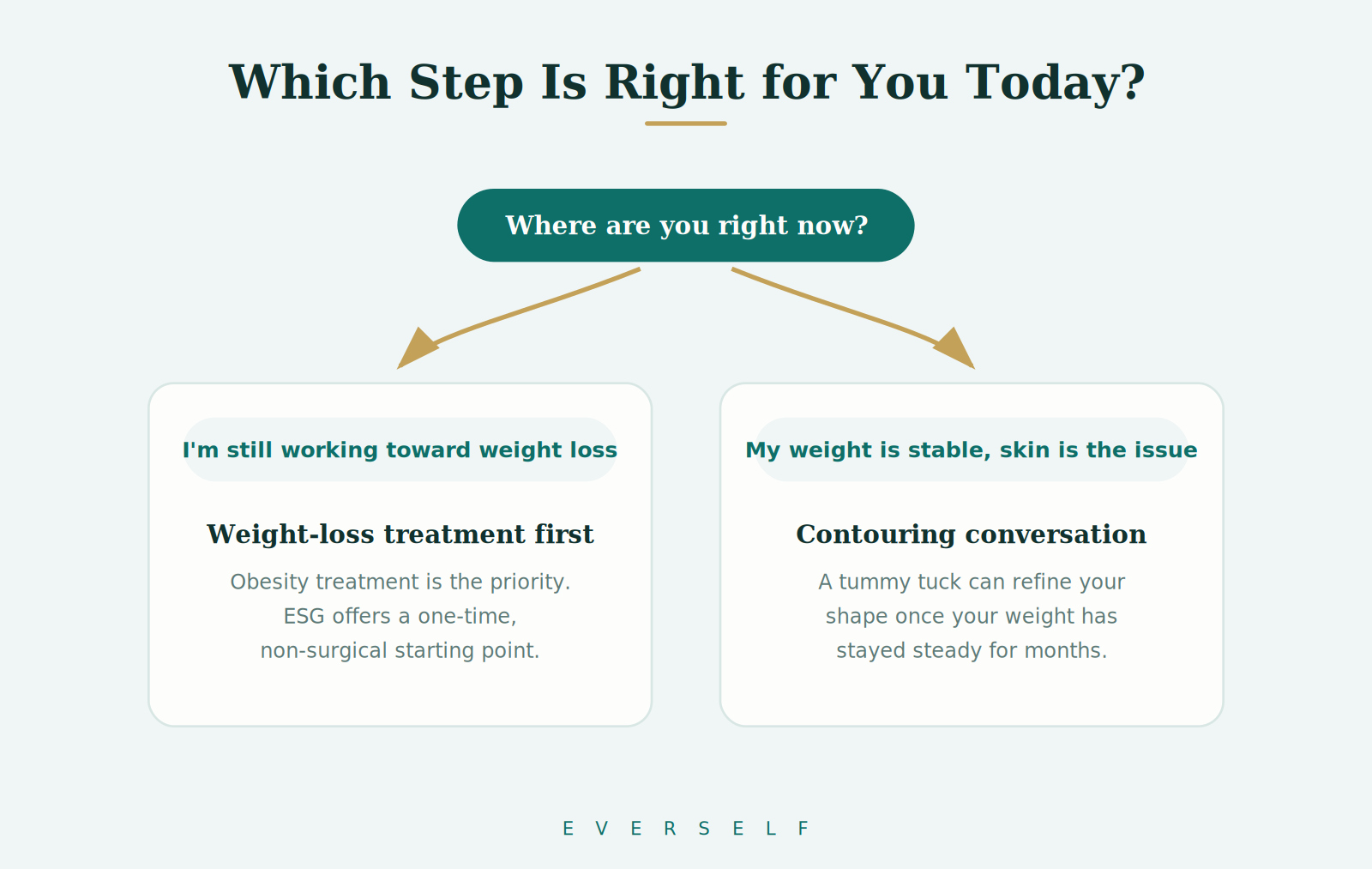 Patient reviewing personalized weight care options with an Everself specialist