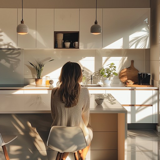 Person managing stress-related eating in a calm home kitchen
