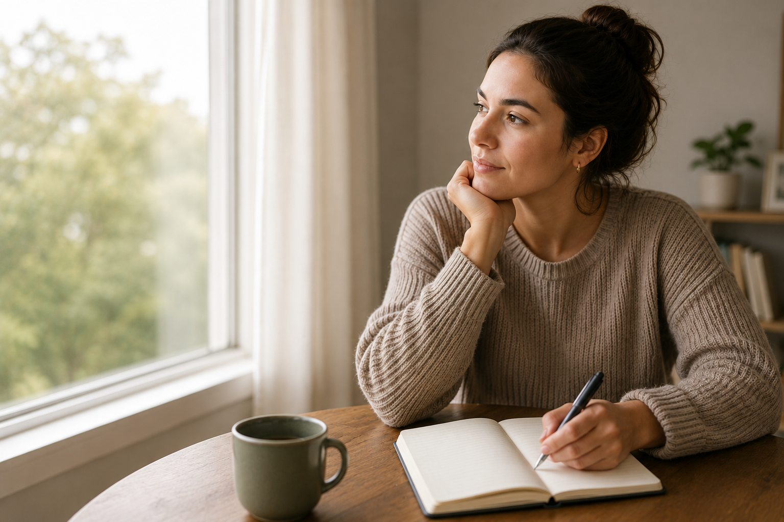 Person reflecting quietly on a personal reason for pursuing weight loss