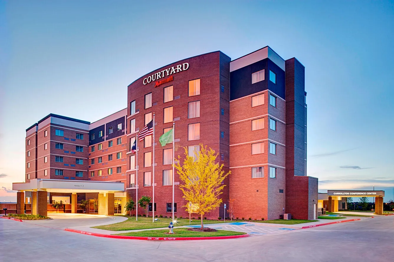 Exterior Aerial View of Courtyard by Marriott Dallas Carrollton and Carrollton Conference Center