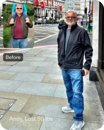 Andy lost 30 pounds under Dr. Jirapinyo's care